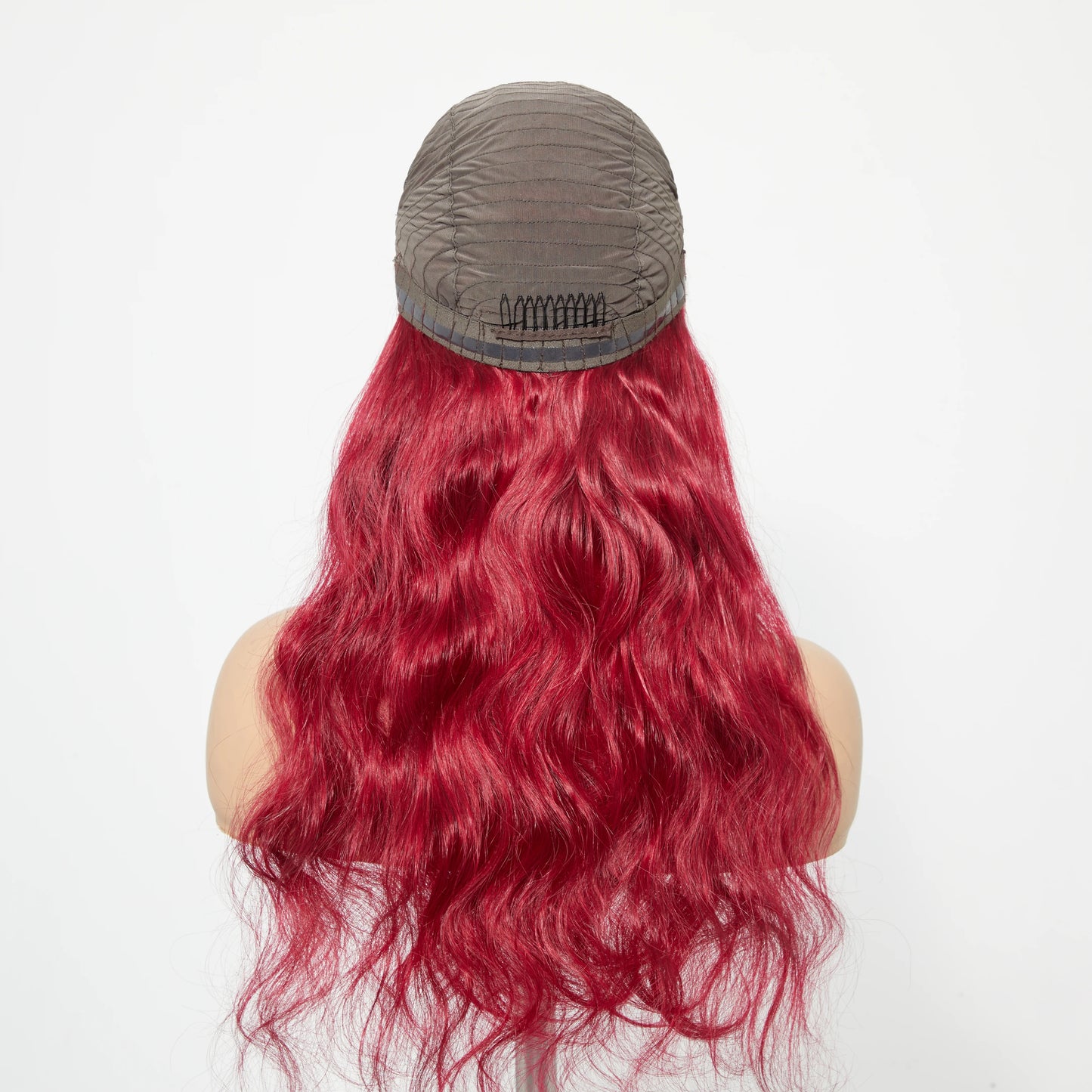 Hot Magenta 24 Inches 13"x4" Body Wavy Wear & Go Glueless #99j Lace Frontal Wig-100% Human Hair
