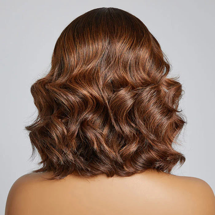 Bronze Beauty 12 Inches Loose Wave T-Part HD Lace Glueless Short Wig 100% Human Hair