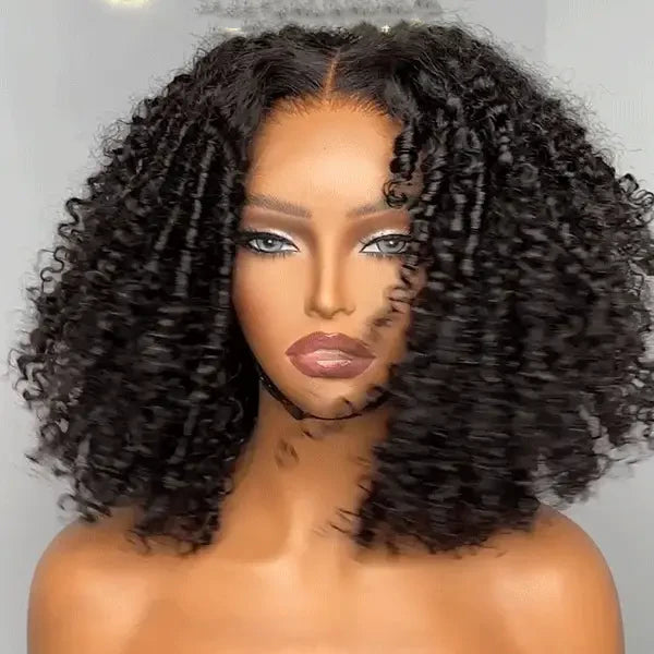 Natural beauty 14 inch Coily Curl Glueless 5x5 Closure HD Lace Wig Breathable Cap