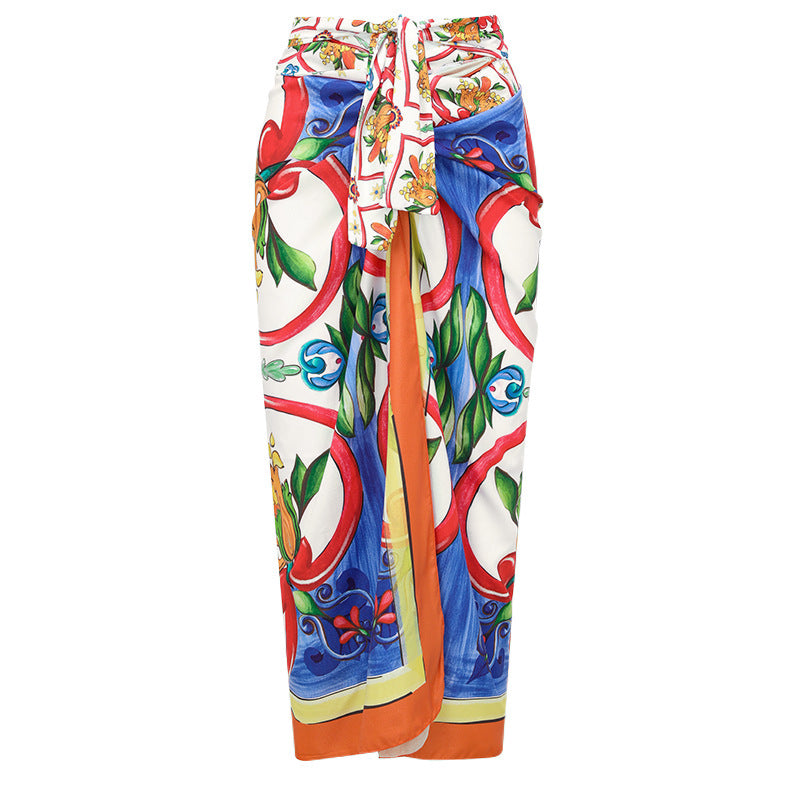Rome Enamel Print Mix-Match Swimsuit Suit