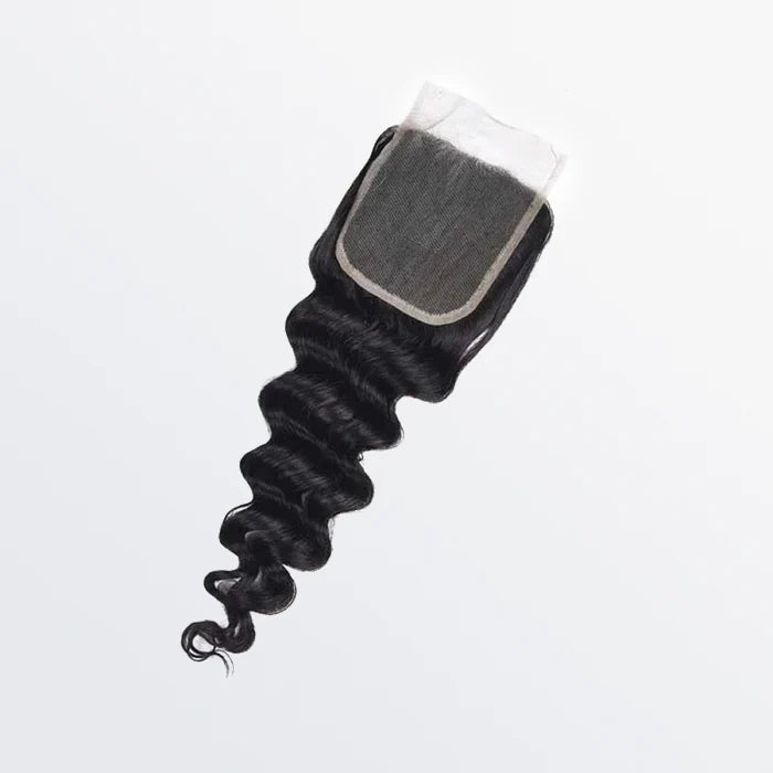 4" x 4" Loose Deep Free Parted Lace Closure #1B Natural Black
