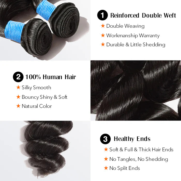 10A Loose Wavy Virgin Brazilian Hair