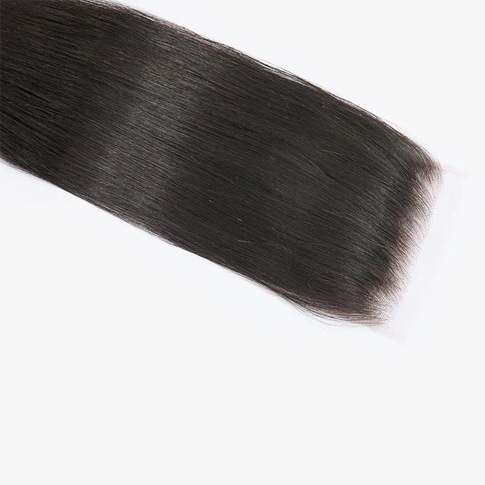 Upgrade 2.0 5" x 5" HD Straight Free Parted Lace Closure #1B Natural Black