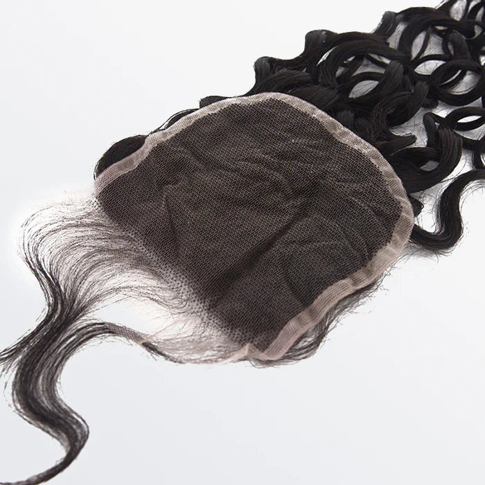 4" x 4" Italian Curly Free Parted Lace Closure #1B Natural Black