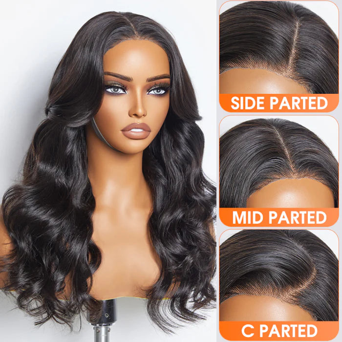 Porsha 24 Inches 5"x5" Body Wavy Wear & Go Glueless #1B Lace Closure Wig-100% Human Hair