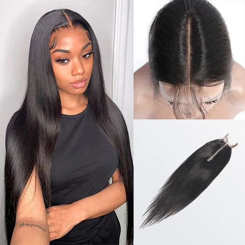 2" x 6" Upgrade Straight Transparent Lace Closure #1B Natural Black