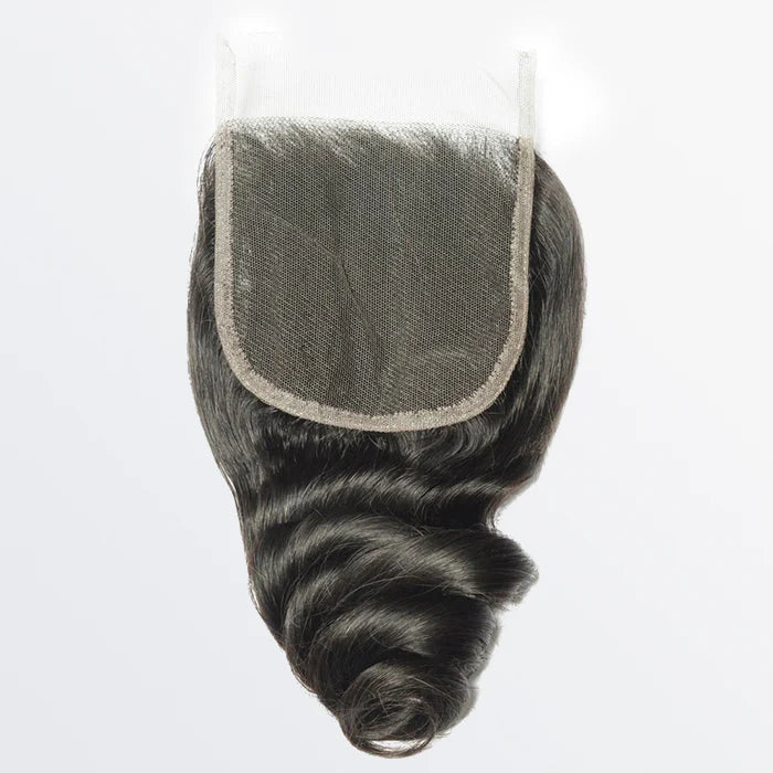 4" x 4" Loose Wavy Free Parted Lace Closure #1B Natural Black