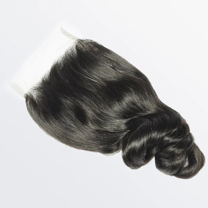 4" x 4" Loose Wavy Free Parted Lace Closure #1B Natural Black
