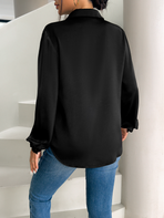 Classic V-neck Button Long Sleeve Blouse CAN-X-DID