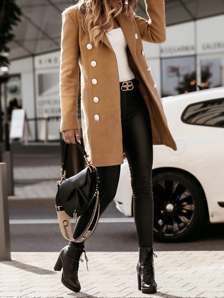 Double-breasted Lapel Collar Blazer CAN-X-DID