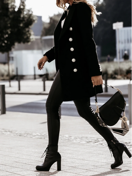 Double-breasted Lapel Collar Blazer CAN-X-DID