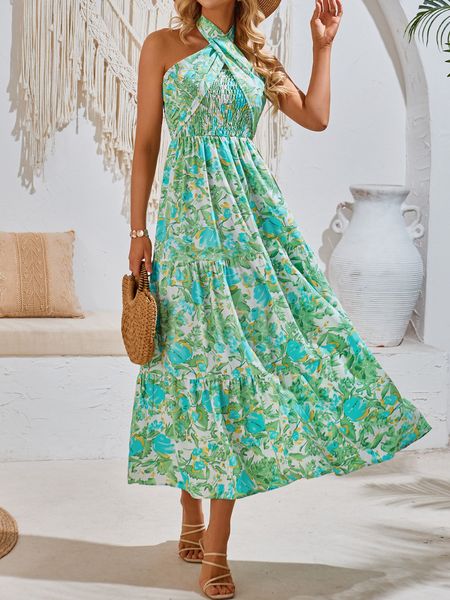Eleuthera Wrap Halter Strap Dress CAN-X-DID
