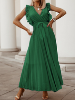 Green Goddess Pleated Hem Dress CAN-X-DID
