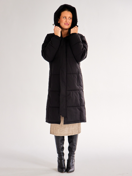 Hooded Knee Length Longline Padded Coat CAN-X-DID