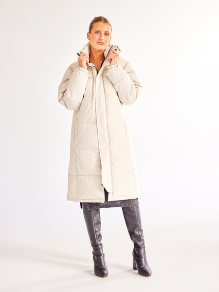 Hooded Knee Length Longline Padded Coat CAN-X-DID