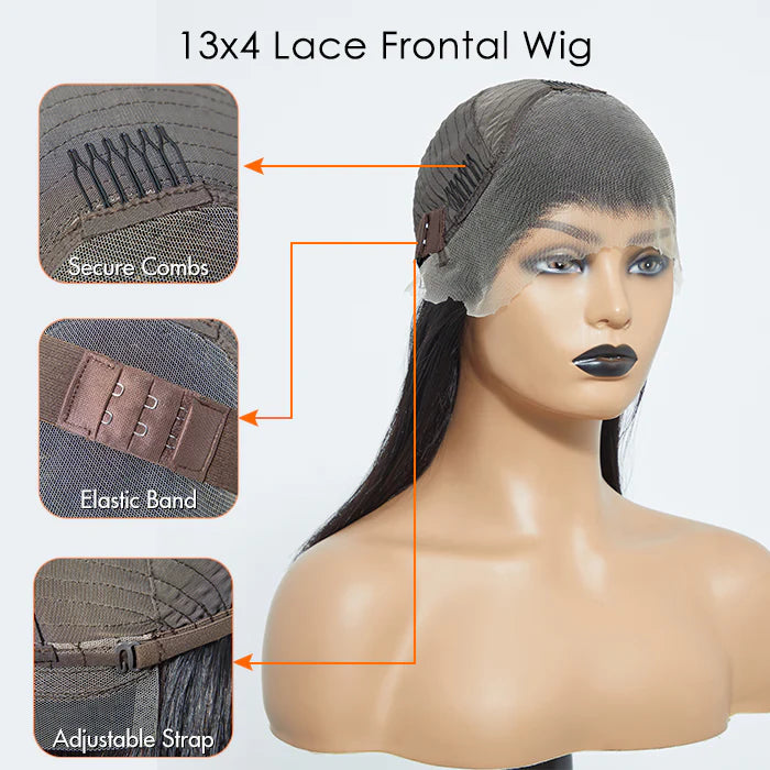 Harmony Pre-Plucked 13x4 Lace Front Straight Bob Wig 150% Density