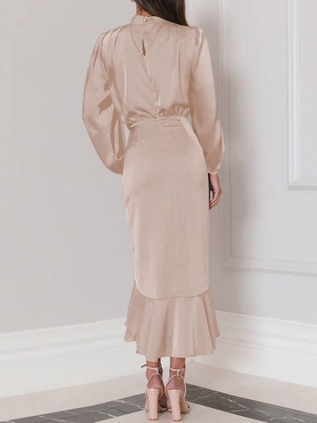 Lady of Elegance Satin Long-Sleeved Mermaid Evening Dress CAN-X-DID