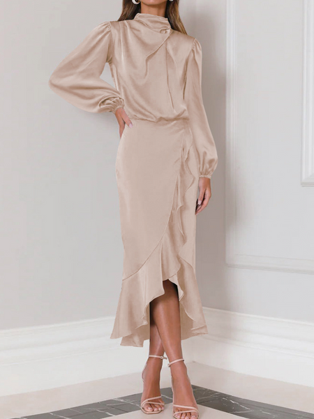 Lady of Elegance Satin Long-Sleeved Mermaid Evening Dress CAN-X-DID