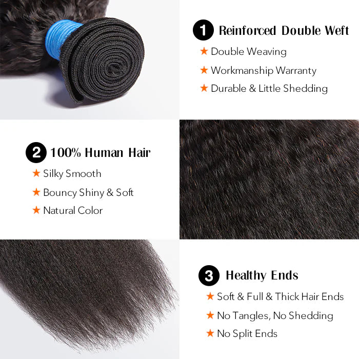 10A Kinky Straight Virgin Brazilian Hair