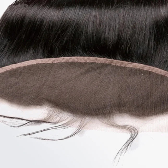 13" x 4" Straight Free Parted Frontal #1B Natural Black