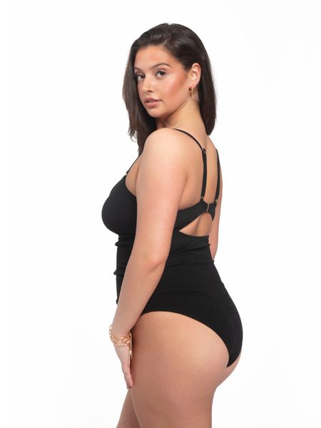 Mystery Twist Front Cut Out Ruched One Piece Swimsuit PLUS SIZE