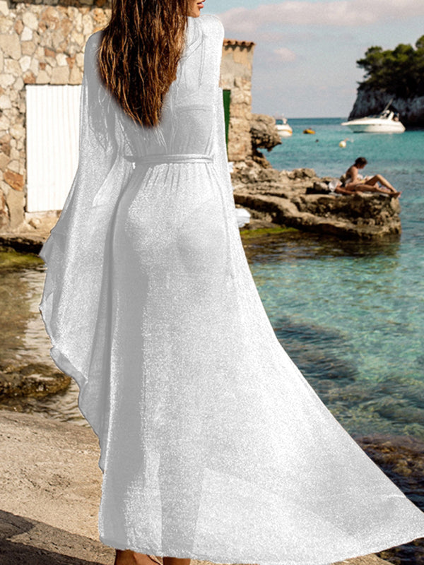 Mesh Swimsuit Cardigan Cover-up
