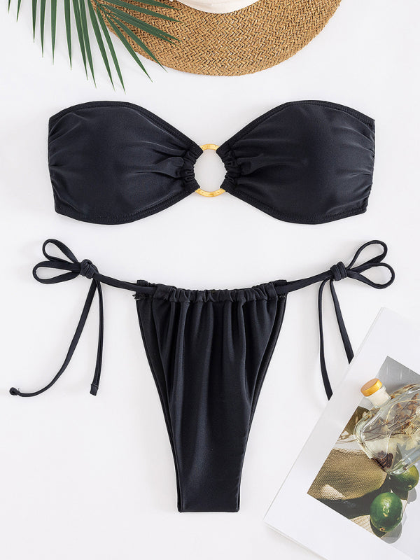 Split Tube Top Bikini