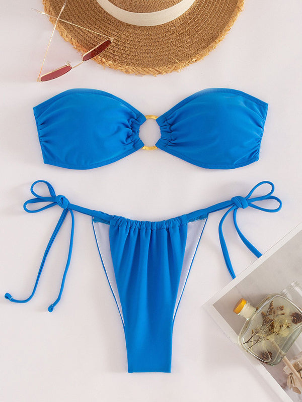 Split Tube Top Bikini