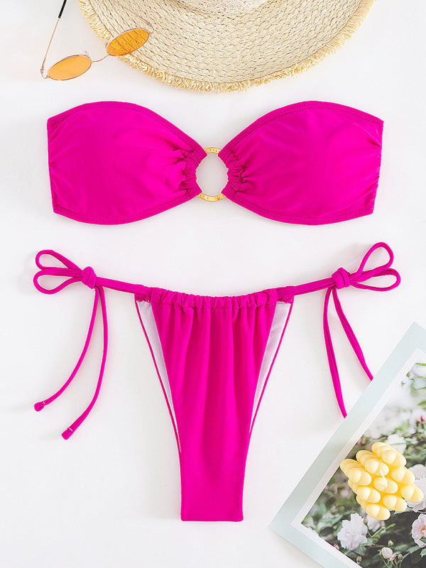 Split Tube Top Bikini