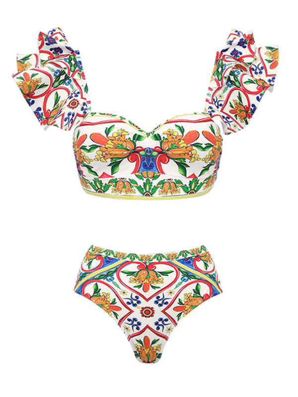 Rome Enamel Print Mix-Match Swimsuit Suit