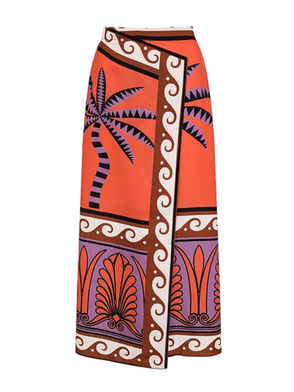 Palma Tribal Print Strapless One-piece Bikini with Matching Skirt