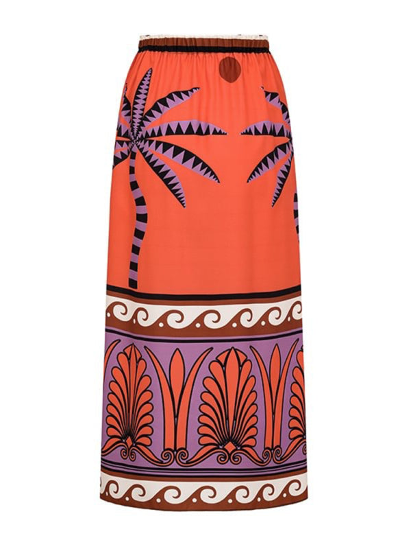 Palma Tribal Print Strapless One-piece Bikini with Matching Skirt