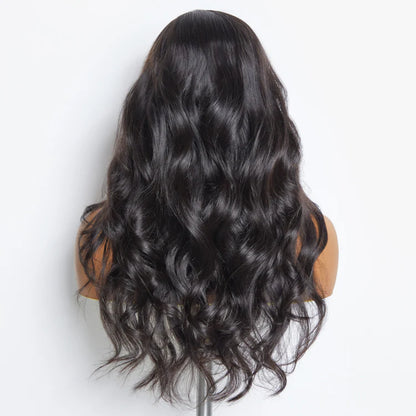 Porsha 24 Inches 5"x5" Body Wavy Wear & Go Glueless #1B Lace Closure Wig-100% Human Hair