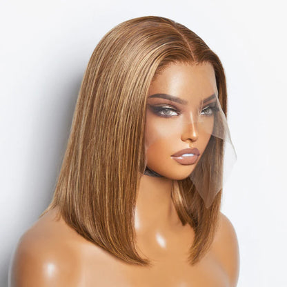 Rayne 12 Inches 13"x4" #P4/27 Straight Bob Lace Frontal Wig-100% Human Hair