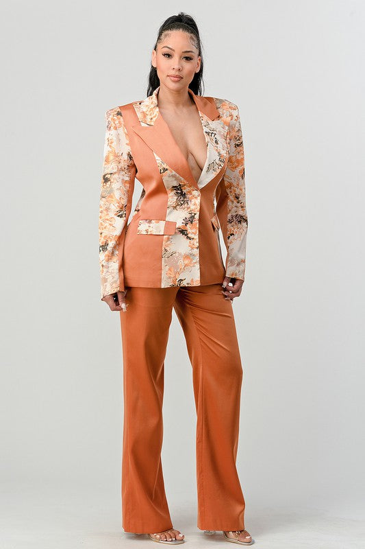 Athina Transition Print Blazer and Pant Suit CAN-X-DID