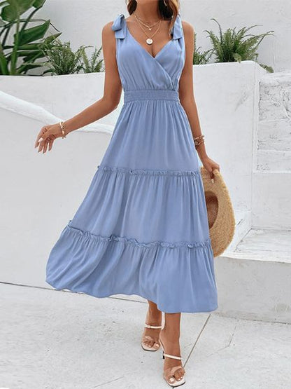 Baby Blue High Waist Layered Cami Dress CAN-X-DID
