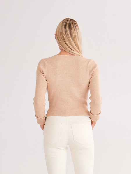 Cut Out Long-Sleeved Knitted Top CAN-X-DID