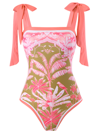 Palm Print One-Piece Swimsuit