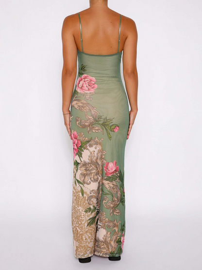 Goddess Floral Sheer Camisole Dress CAN-X-DID