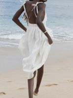 Heavenly Lilac V-neck Lace Open Back Cami Dress CAN-X-DID