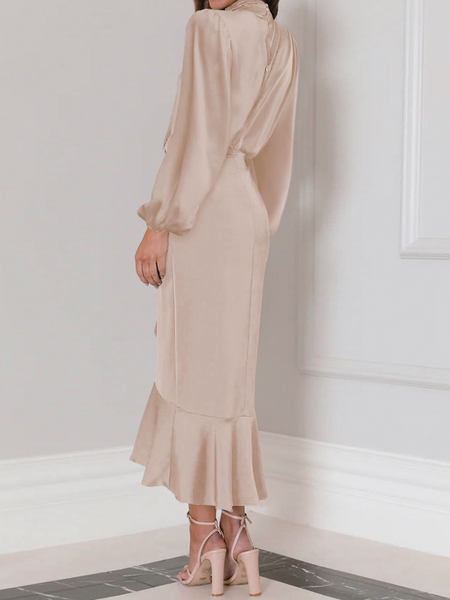 Lady of Elegance Satin Long-Sleeved Mermaid Evening Dress CAN-X-DID