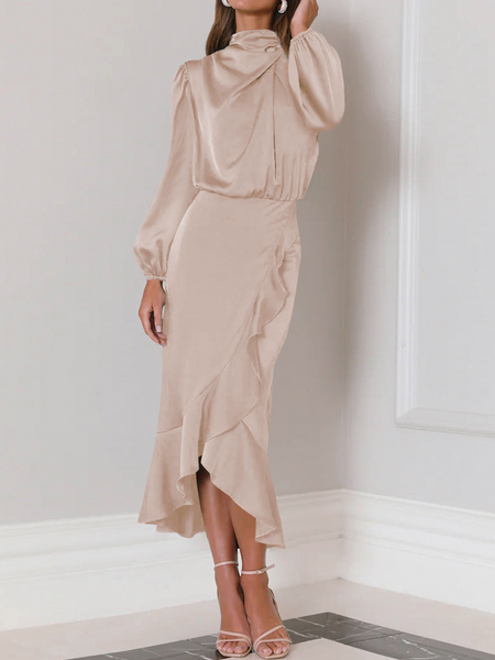 Lady of Elegance Satin Long-Sleeved Mermaid Evening Dress CAN-X-DID