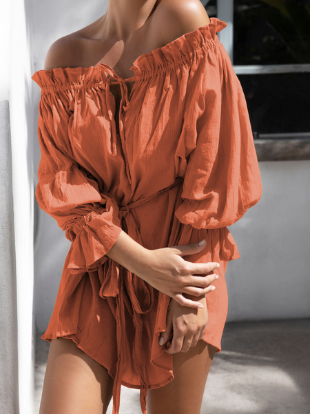 Off Shoulder Ruffled Dress CAN-X-DID