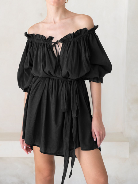 Off Shoulder Ruffled Dress CAN-X-DID