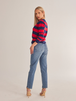 Polo Inspired Long Sleeve Striped Sweater CAN-X-DID