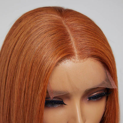 Sugar Maple 10 Inches 4x4 Beginner Friendly Glueless Mid Part Bob Lace Closure Wig-100% Human Hair