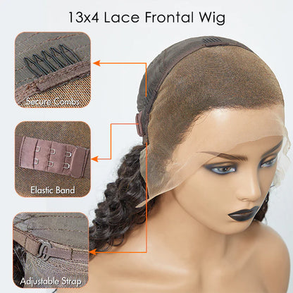 Deep Wave 200% Density 13x4 Full Frontal Lace Wig