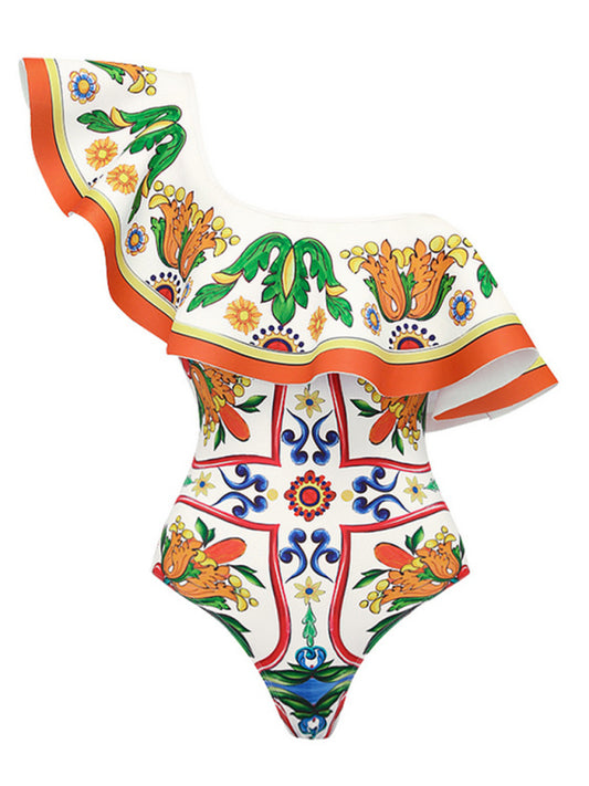 Rome Enamel Print Mix-Match Swimsuit Suit