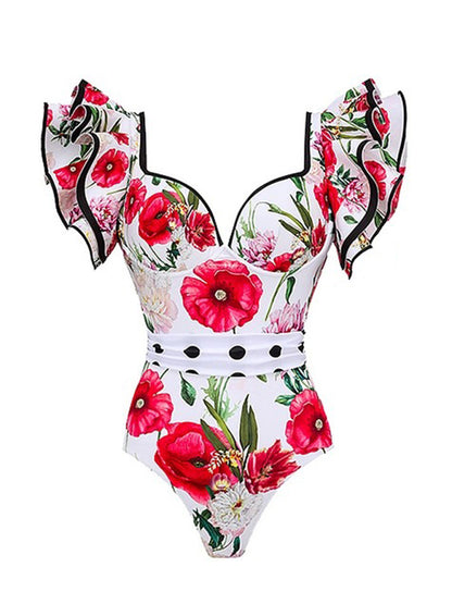 Mexico Floral Print One-piece Swimsuit