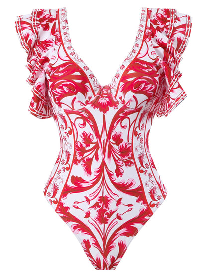 Mexico Floral Print One-piece Swimsuit